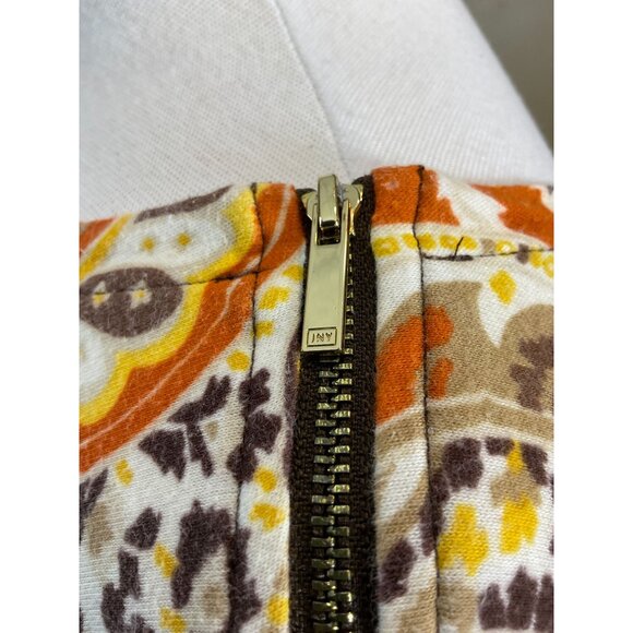 Jones New York Signature Woman 3/4 Sleeve Brown Paisley Pullover Shoulder Zip 2X - Picture 5 of 10